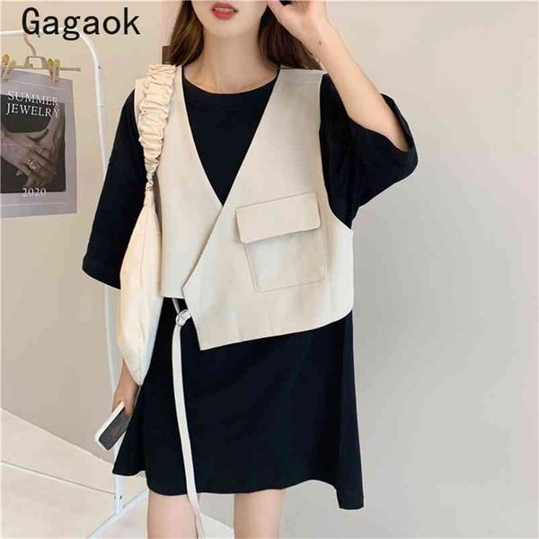 streetwear fashion women summer solid v-neck adjustable waist pockets loose casual chic wild outwear korean vests 210531, Black;white
streetwear fashion women summer solid v-neck adjustable waist pockets loose casual chic wild outwear korean vests 210531, Black;white