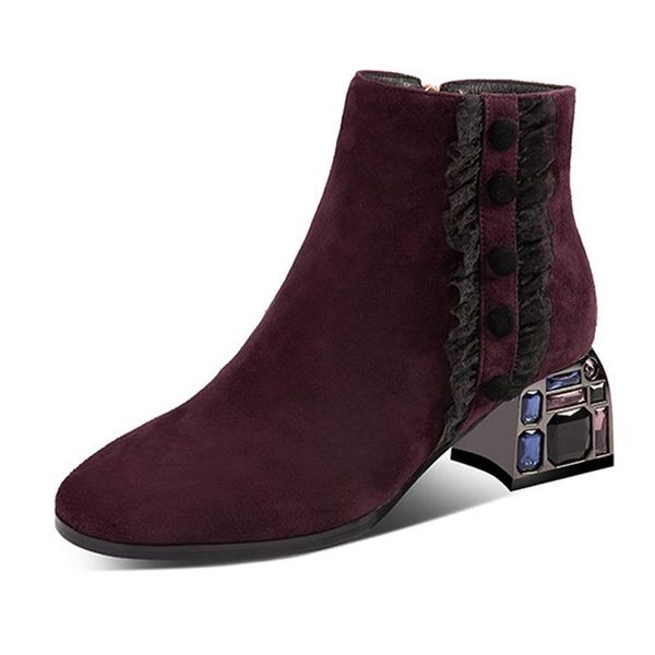 boots winter ankle warm women's shoes flock zipper female square heel 2021 fashion office ladies cotton fabric, Black
boots winter ankle warm women's shoes flock zipper female square heel 2021 fashion office ladies cotton fabric, Black