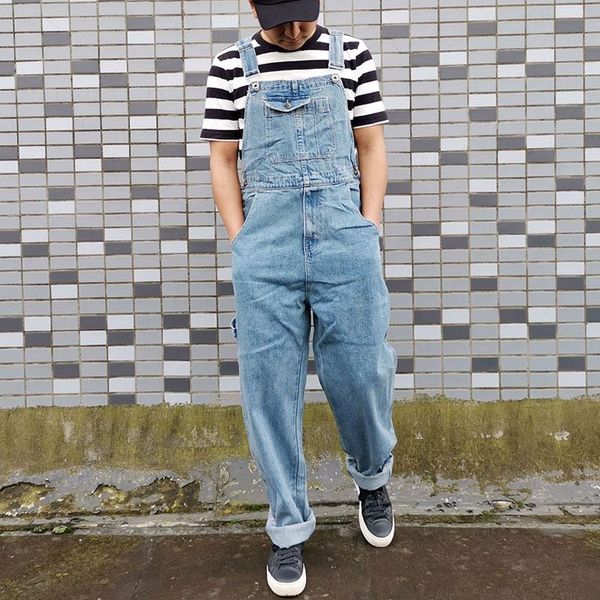 men's jeans denim overalls jumpsuit multi-pocket strap straight pants blue plus size for men
men's jeans denim overalls jumpsuit multi-pocket strap straight pants blue plus size for men