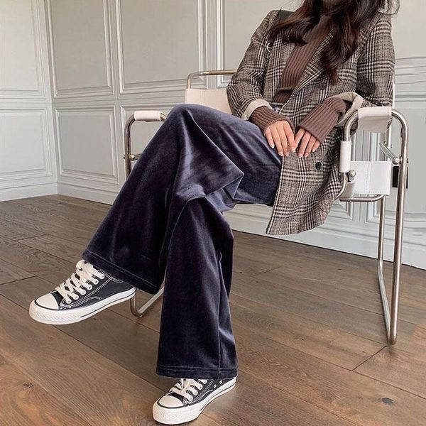 women's pants & capris winter velvet wide leg korean fashion women autumn high waist streetwear pleucher female elasti trousers, Black;white
women's pants & capris winter velvet wide leg korean fashion women autumn high waist streetwear pleucher female elasti trousers, Black;white