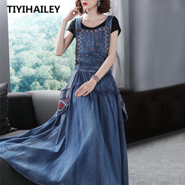 casual dresses tiyihailey ng vintage women long maxi sleeveless summer denim cotton embroidery dress with pocket, Black;gray
casual dresses tiyihailey ng vintage women long maxi sleeveless summer denim cotton embroidery dress with pocket, Black;gray