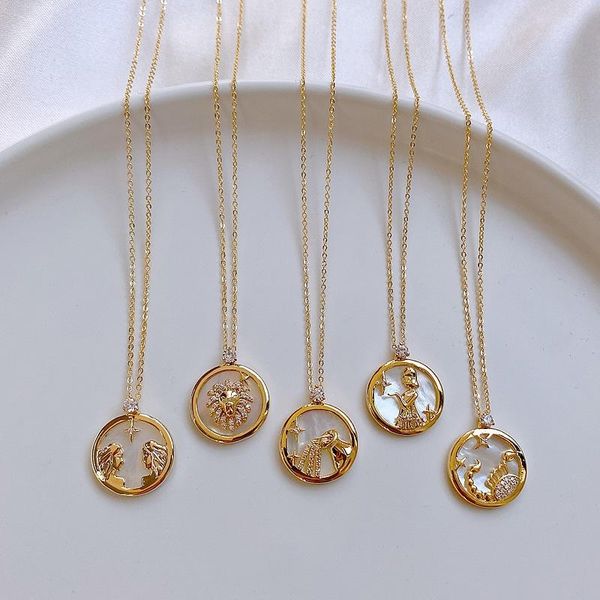 pendant necklaces origin summer korean fashion twelve constellations necklace for women gold color jewelry accessories, Silver
pendant necklaces origin summer korean fashion twelve constellations necklace for women gold color jewelry accessories, Silver