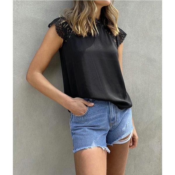 women's t-shirt summer fashion shirt ladies streetwear casual loose lace splice t women solid base high-neck black tees girls, White
women's t-shirt summer fashion shirt ladies streetwear casual loose lace splice t women solid base high-neck black tees girls, White