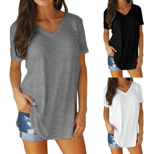 women's t-shirt loose cotton t shirt plus size black white gray tee shirts v-neck casual tunics blusas woman top
women's t-shirt loose cotton t shirt plus size black white gray tee shirts v-neck casual tunics blusas woman top