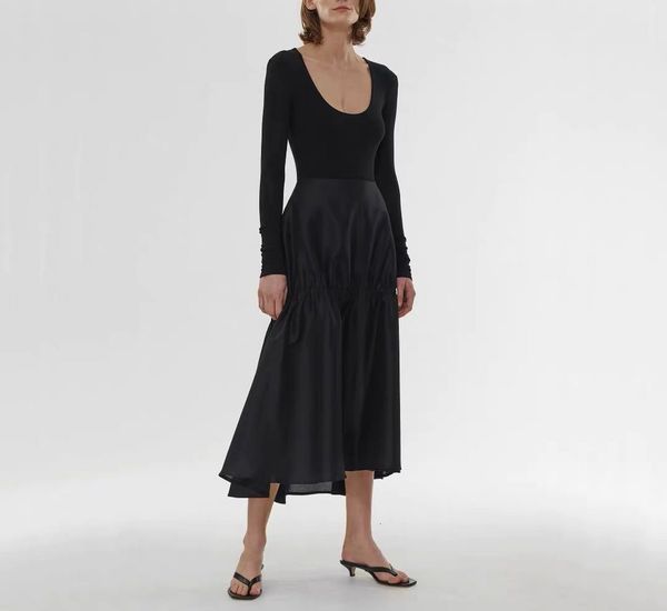 2021 new women women's summer stitching pure color fashion all-match hollow long skirt bb45, Black
2021 new women women's summer stitching pure color fashion all-match hollow long skirt bb45, Black