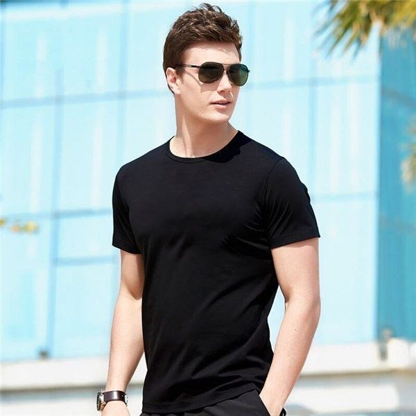 mens t shirts fashion casual t shirts mens black t shirts short-sleeved womens casual street clothes-q006, White;black