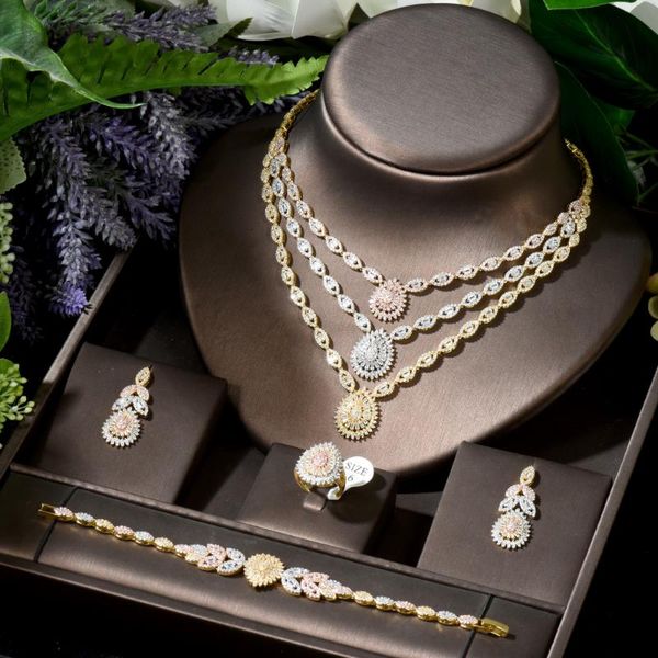 earrings & necklace hibride 3 layers necklaces wedding set for women accessories water drop cubic zirconia bridal jewelry sets n-1790, Silver
earrings & necklace hibride 3 layers necklaces wedding set for women accessories water drop cubic zirconia bridal jewelry sets n-1790, Silver