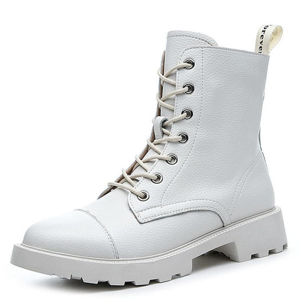 autumn winter new genuine leather women's boots fashion mid-calf square motorcycle booties white lace-up female shoes, Black
autumn winter new genuine leather women's boots fashion mid-calf square motorcycle booties white lace-up female shoes, Black