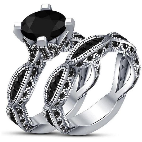 cluster rings size 6-10 vintage jewelry 925 sterling silver&black gold fill round cut sapphire cz diamond party women wedding bridal ring se, Golden;silver
cluster rings size 6-10 vintage jewelry 925 sterling silver&black gold fill round cut sapphire cz diamond party women wedding bridal ring se, Golden;silver