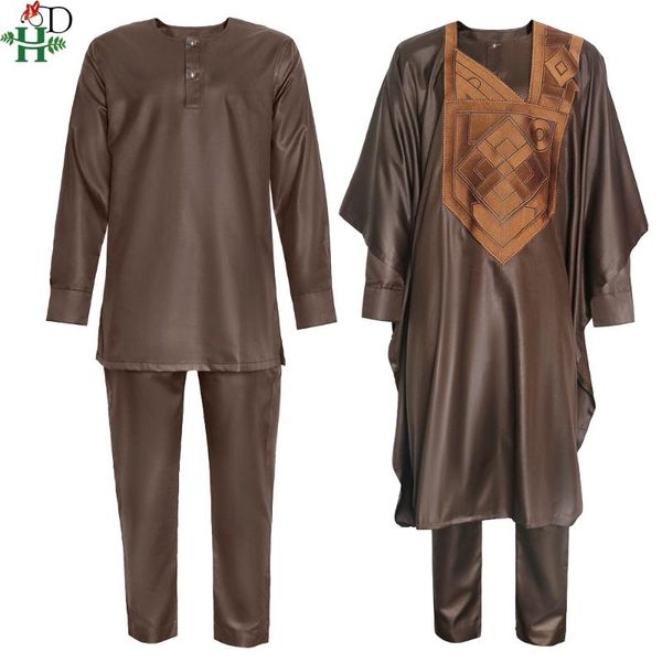 ethnic clothing h&d african traditional formal agbada men dashiki 3 pcs suit robe shirt pants set embroidery brown clothes wedding outfit 20, Red
ethnic clothing h&d african traditional formal agbada men dashiki 3 pcs suit robe shirt pants set embroidery brown clothes wedding outfit 20, Red