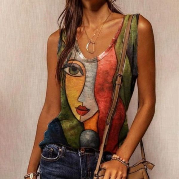 women's t-shirt v neck sleeveless women 2021 for summer y2k oversize print tee shirt vintage girl face rainbow clothing, White
women's t-shirt v neck sleeveless women 2021 for summer y2k oversize print tee shirt vintage girl face rainbow clothing, White