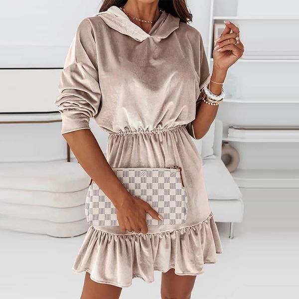 casual dresses elegant solid women hoodies velvet mini dress autumn long sleeve party ruffles femme high street clothes vestidos, Black;gray
casual dresses elegant solid women hoodies velvet mini dress autumn long sleeve party ruffles femme high street clothes vestidos, Black;gray