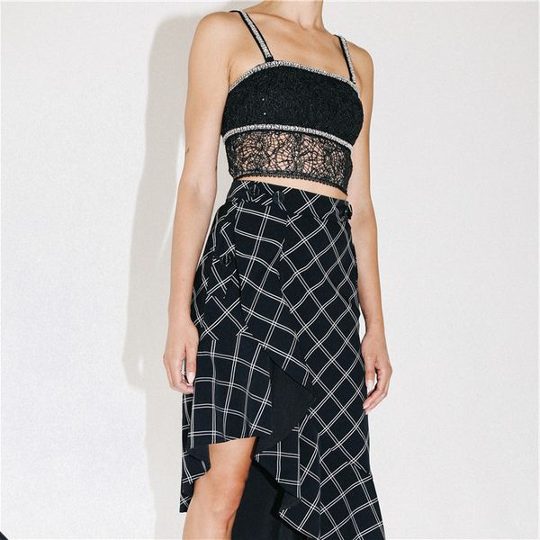 2021 new high waist irregular midi womens summer vintage ruffles black plaid woman skirts 8roc
2021 new high waist irregular midi womens summer vintage ruffles black plaid woman skirts 8roc