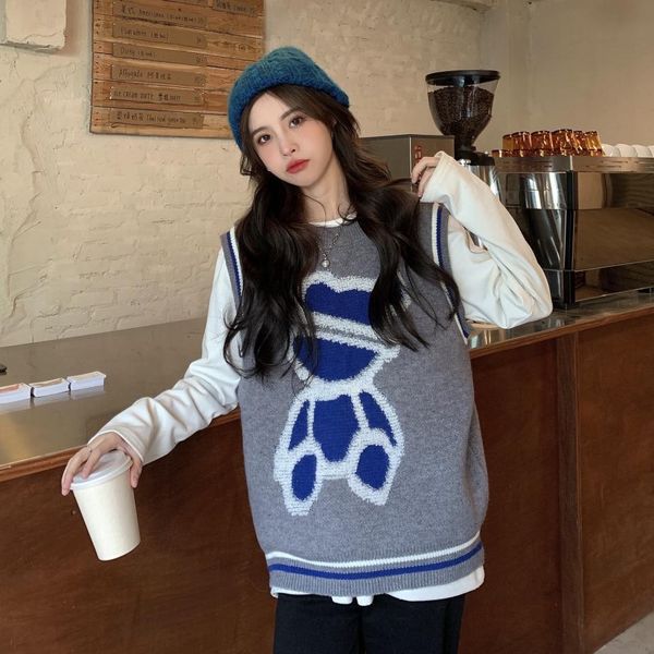 2021 new loose sleeveless sweater spring autumn women sweaters knitting joker knitted vest wool oversize girls pullover jvre, White;black
2021 new loose sleeveless sweater spring autumn women sweaters knitting joker knitted vest wool oversize girls pullover jvre, White;black