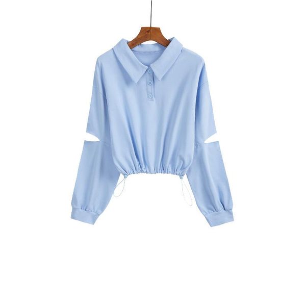women's polos spring shirt women long sleeve ripped with string elegant vintage office clothes female cute blue shirts fashion 2021, White
women's polos spring shirt women long sleeve ripped with string elegant vintage office clothes female cute blue shirts fashion 2021, White