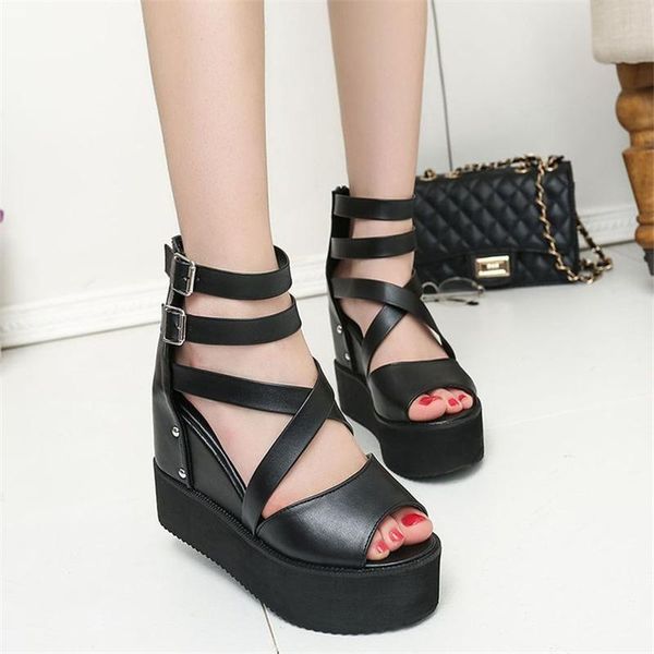 sandals women's shoes tide spring and summer sponge cake bottom slope with thick 11cm fish mouth platform heel roman, Black
sandals women's shoes tide spring and summer sponge cake bottom slope with thick 11cm fish mouth platform heel roman, Black