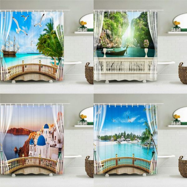 shower curtains outside the window seaside scenic beach bathroom curtain frabic waterproof bath for 180x180cm
shower curtains outside the window seaside scenic beach bathroom curtain frabic waterproof bath for 180x180cm