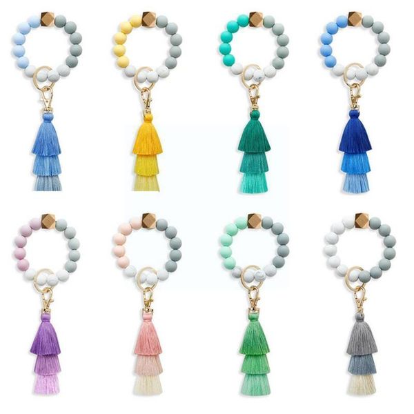 bangle 2021 fashion silicone beaded wristlet keychain bracelet chain ring key jewelry for women tassel girl round accessories t7s8, Black
bangle 2021 fashion silicone beaded wristlet keychain bracelet chain ring key jewelry for women tassel girl round accessories t7s8, Black