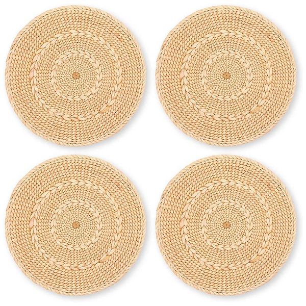 mats & pads high-density round woven placemats set of 4, 12 inch large braided rattan placemats, corn husk 
mats & pads high-density round woven placemats set of 4, 12 inch large braided rattan placemats, corn husk