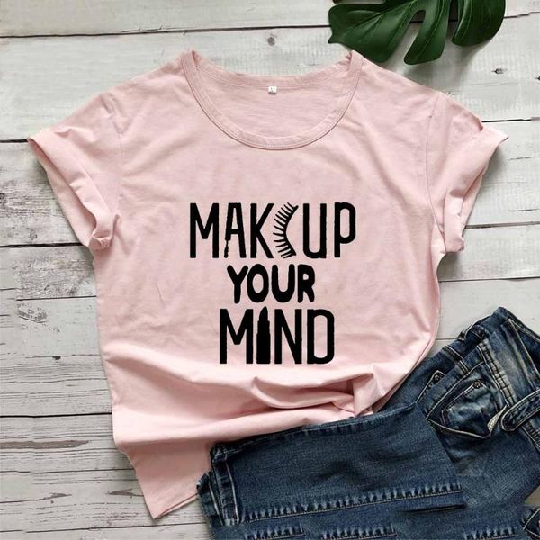 women's t-shirt makeup your mind harajuku tshirt women summer funny t shirt cotton camisetas mujer short sleeve tee femme, White
women's t-shirt makeup your mind harajuku tshirt women summer funny t shirt cotton camisetas mujer short sleeve tee femme, White