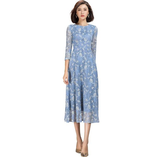 new design women blue lace casual dress floral classy ladies spring summer clothing, Black;gray
new design women blue lace casual dress floral classy ladies spring summer clothing, Black;gray