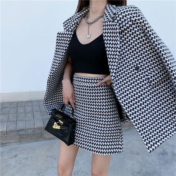 two piece dress winter plaid double breasted long sleeve belt midi blazer jacket + high waist mini skirt suit fashion set women tweed, White
two piece dress winter plaid double breasted long sleeve belt midi blazer jacket + high waist mini skirt suit fashion set women tweed, White