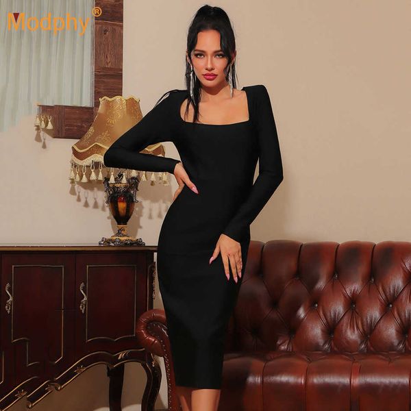 winter long sleeve square neck black bodycon bandage dress vestidos elegant ladies club evening party 210527, Black;gray
winter long sleeve square neck black bodycon bandage dress vestidos elegant ladies club evening party 210527, Black;gray