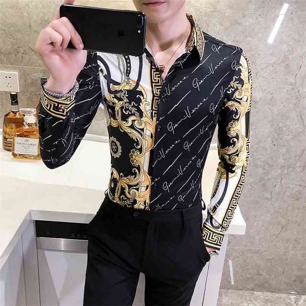 autumn mens vintage printed long sleeve shirt fashion luxury men's white slim fit dress casual man black social s 210809, White;black
autumn mens vintage printed long sleeve shirt fashion luxury men's white slim fit dress casual man black social s 210809, White;black