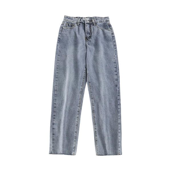 women's pants 2021 spring casual harajuku streetwear high waist straight trouser sense of design femme baggy jeans, Blue
women's pants 2021 spring casual harajuku streetwear high waist straight trouser sense of design femme baggy jeans, Blue