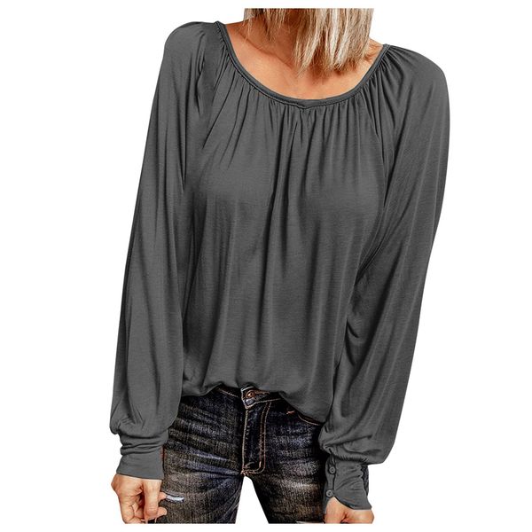 autumn winter women blouses o-neck basic tee long sleeve casual loose shirts pullover, White
autumn winter women blouses o-neck basic tee long sleeve casual loose shirts pullover, White