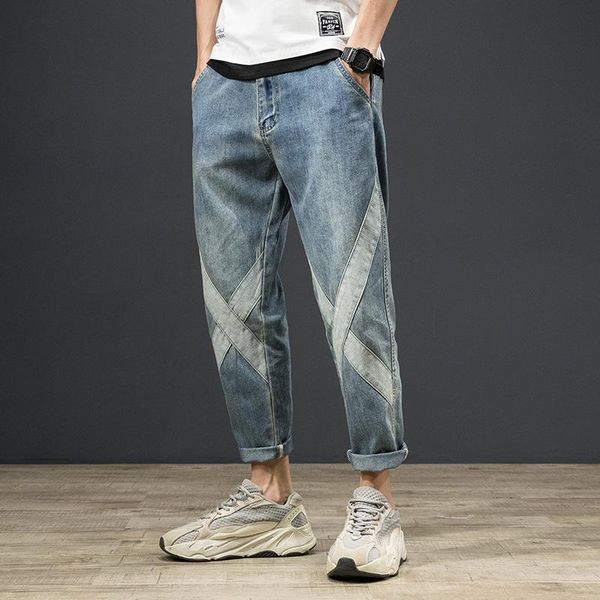 denim jeans men spring summer spliced bleached loose outwear plus size casual harem pants cowboy male, Blue
denim jeans men spring summer spliced bleached loose outwear plus size casual harem pants cowboy male, Blue