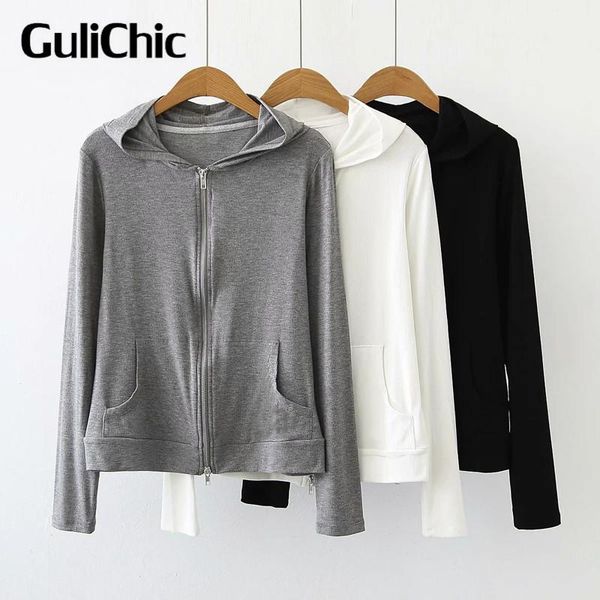 women's knits & tees 7.14 women summer thin hoodie screw-thread zipper cardigan, White
women's knits & tees 7.14 women summer thin hoodie screw-thread zipper cardigan, White