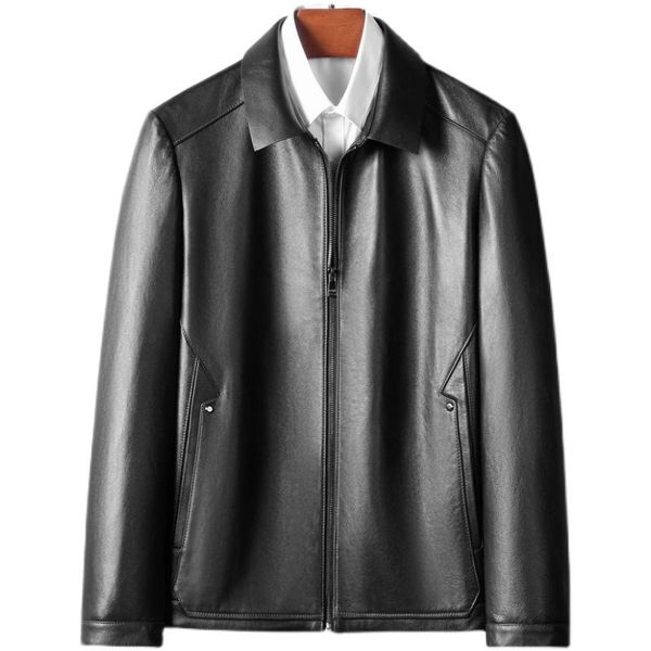 men's leather & faux kolmakov 2021 autumn style full-grain short turn-down collar jacket business casual slim male coat black l-4xl
men's leather & faux kolmakov 2021 autumn style full-grain short turn-down collar jacket business casual slim male coat black l-4xl