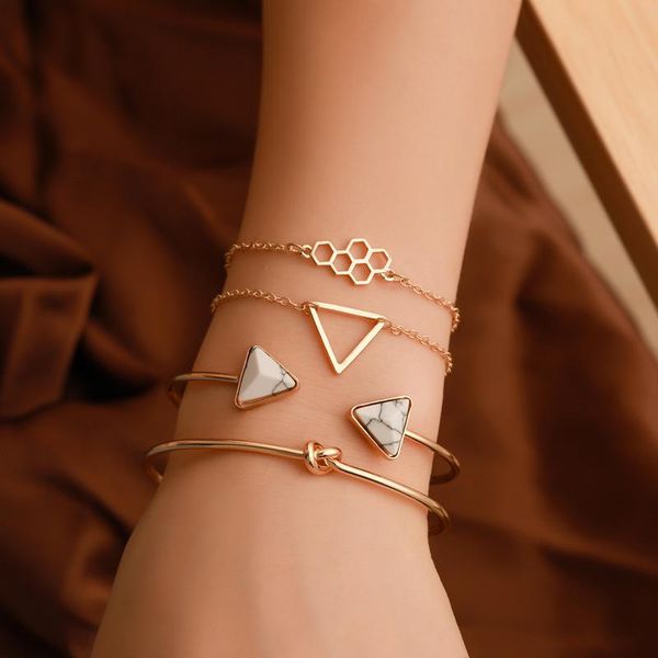link, chain arrival fashion jewelry 2021 women bohemian style geometric shape 4 piece bracelet sets, Black
link, chain arrival fashion jewelry 2021 women bohemian style geometric shape 4 piece bracelet sets, Black