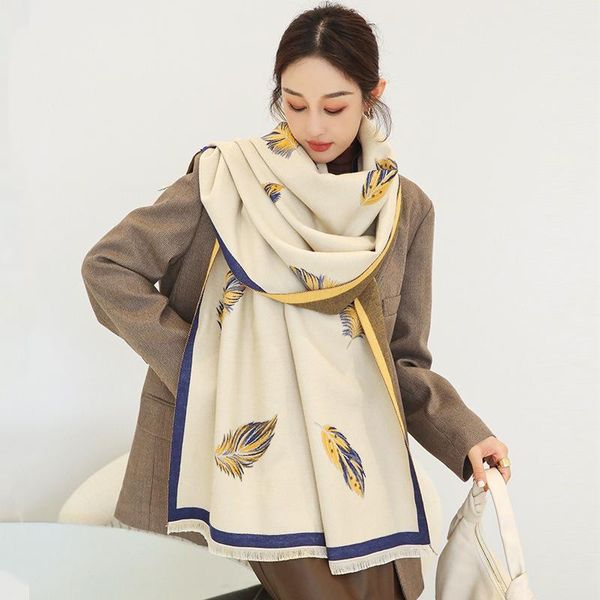 scarves 2021 winter scarf women's dual-use air conditioning shawl feather imitation cashmere long wrap blanket pashmina neckerchief, Blue;gray
scarves 2021 winter scarf women's dual-use air conditioning shawl feather imitation cashmere long wrap blanket pashmina neckerchief, Blue;gray