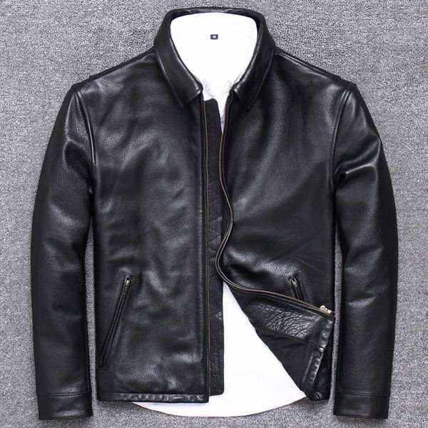 men's leather & faux head layer pure cowhide genuine 2021 season lapel leisure time clothing loose business affairs, Black
men's leather & faux head layer pure cowhide genuine 2021 season lapel leisure time clothing loose business affairs, Black