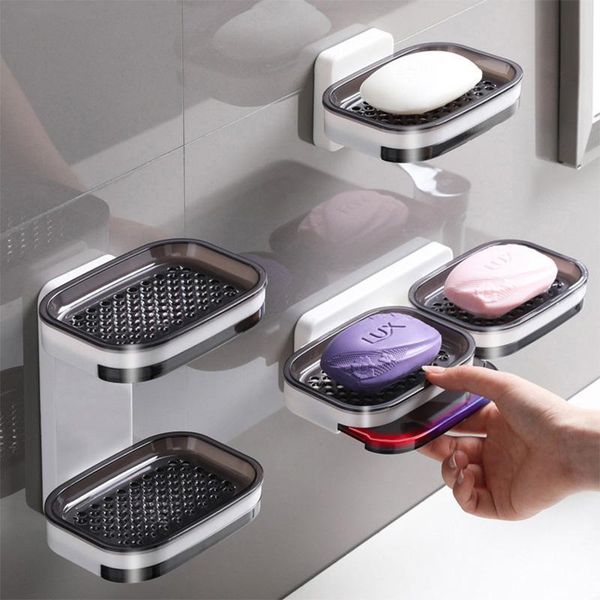 double layer wall mounted soap dishes box drain sponge holder storage rack for bathroom accessories toiletries organizer kitchen
double layer wall mounted soap dishes box drain sponge holder storage rack for bathroom accessories toiletries organizer kitchen