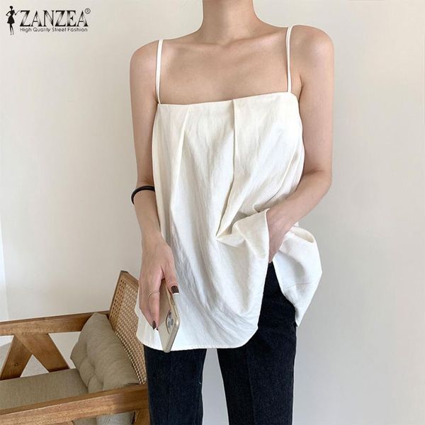women's tanks & camis fashion womens white tank korean casual sling blusa zanzea sleeveless loose 2021 summer pleated solid
women's tanks & camis fashion womens white tank korean casual sling blusa zanzea sleeveless loose 2021 summer pleated solid