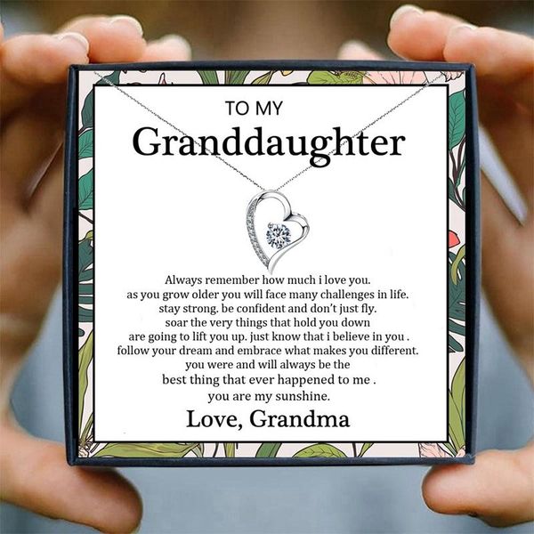 pendant necklaces granddaughter heart necklace from grandma crystal women birthday wedding jewelry gifts christmas girl, Silver
pendant necklaces granddaughter heart necklace from grandma crystal women birthday wedding jewelry gifts christmas girl, Silver