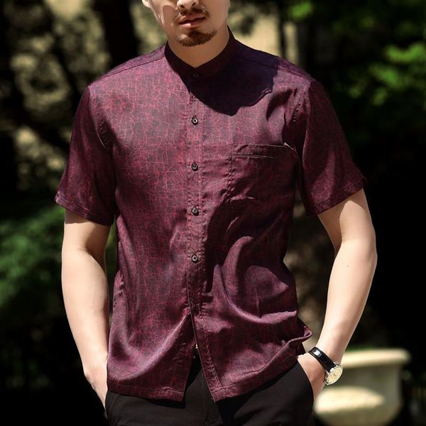 men's casual shirts fashion short sleeve satin silk blends shirt chinese style oversize loose fit daddy summer wear, White;black
men's casual shirts fashion short sleeve satin silk blends shirt chinese style oversize loose fit daddy summer wear, White;black