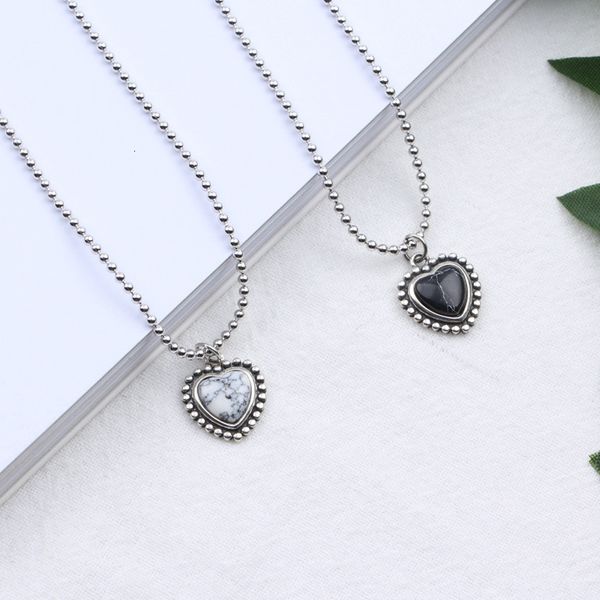 yhn009 us s925 sterling silver necklace natural stone black and white marble necklaces
yhn009 us s925 sterling silver necklace natural stone black and white marble necklaces