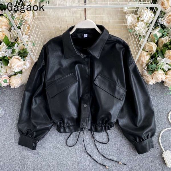 gagaok pu jacket women spring autumn solid office lady lace up lapel full loose jackets fashion retro wild bf coats 210928, Black;brown
gagaok pu jacket women spring autumn solid office lady lace up lapel full loose jackets fashion retro wild bf coats 210928, Black;brown