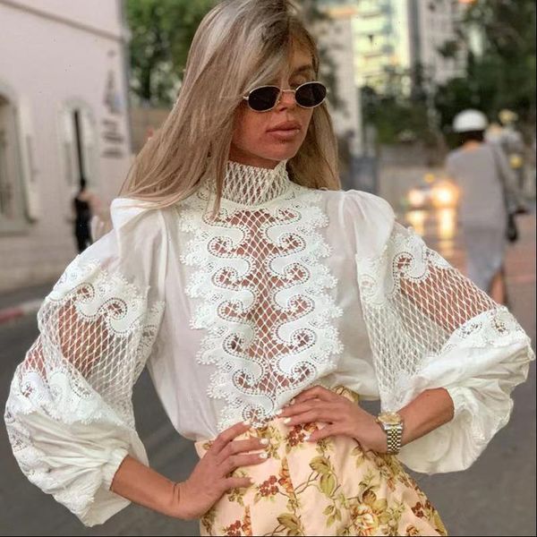 womens shirts embroidery mesh patchwork lace blouse bow scarf collar lantern long sleeve spring female clothing fashion, White
womens shirts embroidery mesh patchwork lace blouse bow scarf collar lantern long sleeve spring female clothing fashion, White
