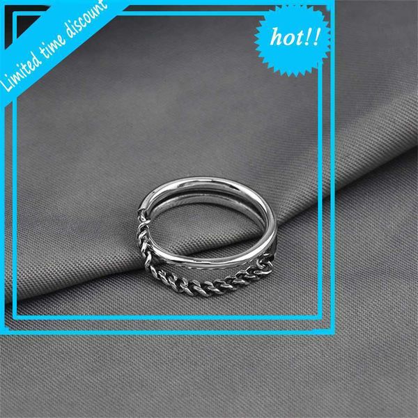 new jewelry taiyin national style old chain geometric personality simple ring, Silver
new jewelry taiyin national style old chain geometric personality simple ring, Silver