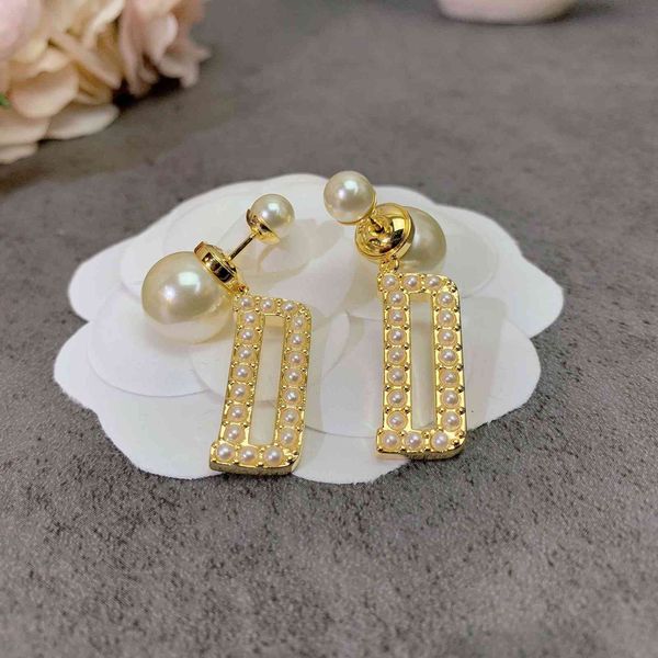 d house front and back pearl new earrings fashion simple versatile elements women's earrings east gate, Golden
d house front and back pearl new earrings fashion simple versatile elements women's earrings east gate, Golden