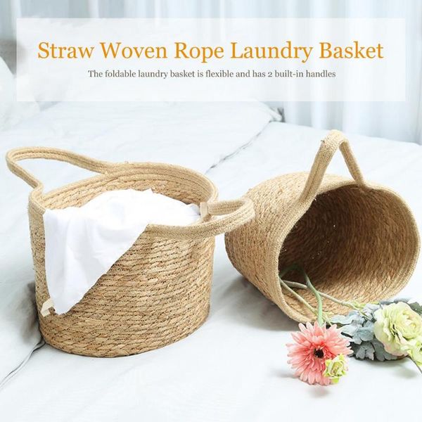 storage baskets straw woven rope laundry basket dirty clothes bucket large capacity portable design convenient sundries
storage baskets straw woven rope laundry basket dirty clothes bucket large capacity portable design convenient sundries
