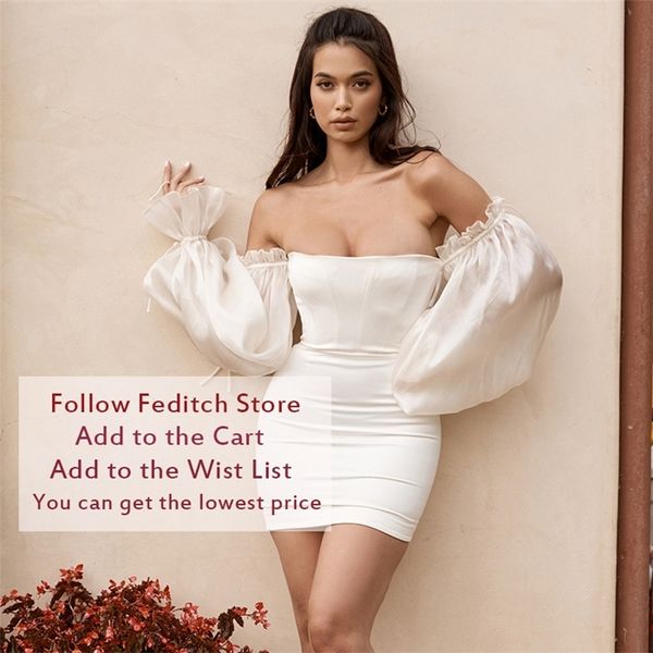 feditch 2021 satin white summer dress lantern sleeves mini dress women bodycon solid slim night club party dress vestidos, Black;gray
feditch 2021 satin white summer dress lantern sleeves mini dress women bodycon solid slim night club party dress vestidos, Black;gray