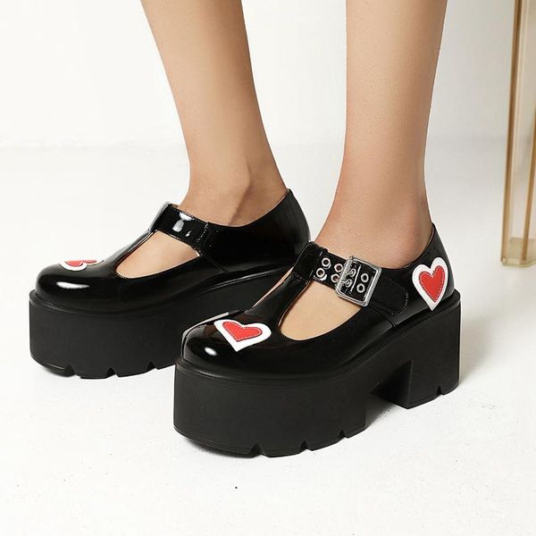 dress shoes women lolita belt buckle heart patent leather gothic punk pumps platform chunky high heel creepers japanese harajuku 2021, Black
dress shoes women lolita belt buckle heart patent leather gothic punk pumps platform chunky high heel creepers japanese harajuku 2021, Black