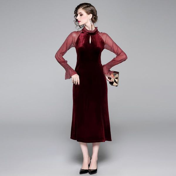 casual dresses elegant women autumn winter vintage velour dress festa flare sleeve mesh patchwork robe femme long evening party vestido, Black;gray
casual dresses elegant women autumn winter vintage velour dress festa flare sleeve mesh patchwork robe femme long evening party vestido, Black;gray