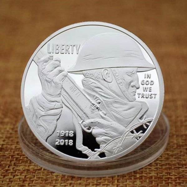 non magnetic metal crafts centennial commemorative silver plated liberty us eagle in god we trust challenge coin
non magnetic metal crafts centennial commemorative silver plated liberty us eagle in god we trust challenge coin